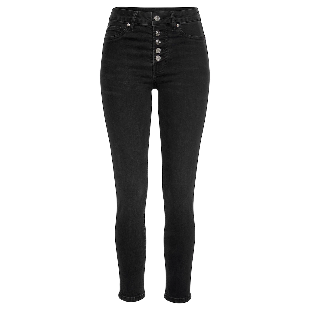 Buffalo High-waist-Jeans Mit Modischer Knopfleiste Schmale Skinny-Jeans Stretch-Qualität