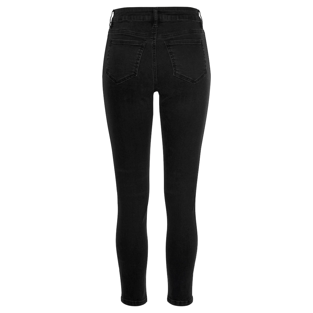 Buffalo High-waist-Jeans Mit Modischer Knopfleiste Schmale Skinny-Jeans Stretch-Qualität