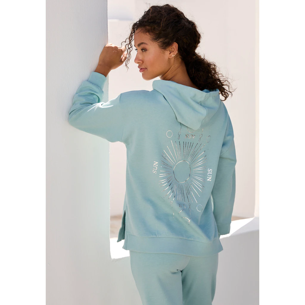 Buffalo Hoodie Kapuzensweatshirt Mit Großem Rückenprint- Mit Glanz-Effekt Loungewear