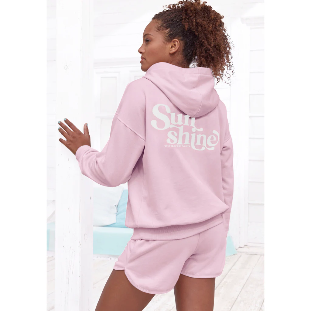 Buffalo Hoodie Kapuzensweatshirt mit Rückenprint und Rippbündchen Loungewear