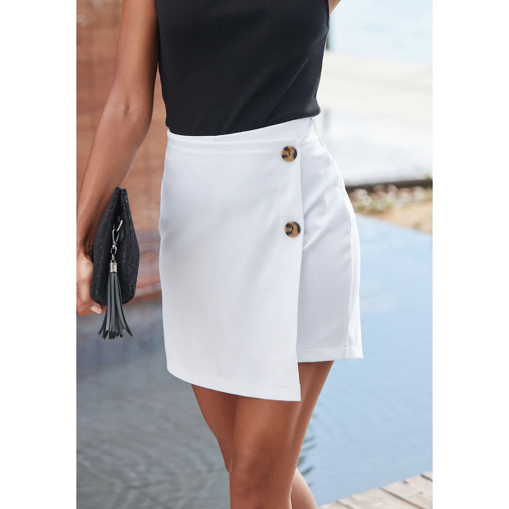 Buffalo Hosenrock In Wickeloptik Mit Zierknöpfen Skort Casual-chic Elegant