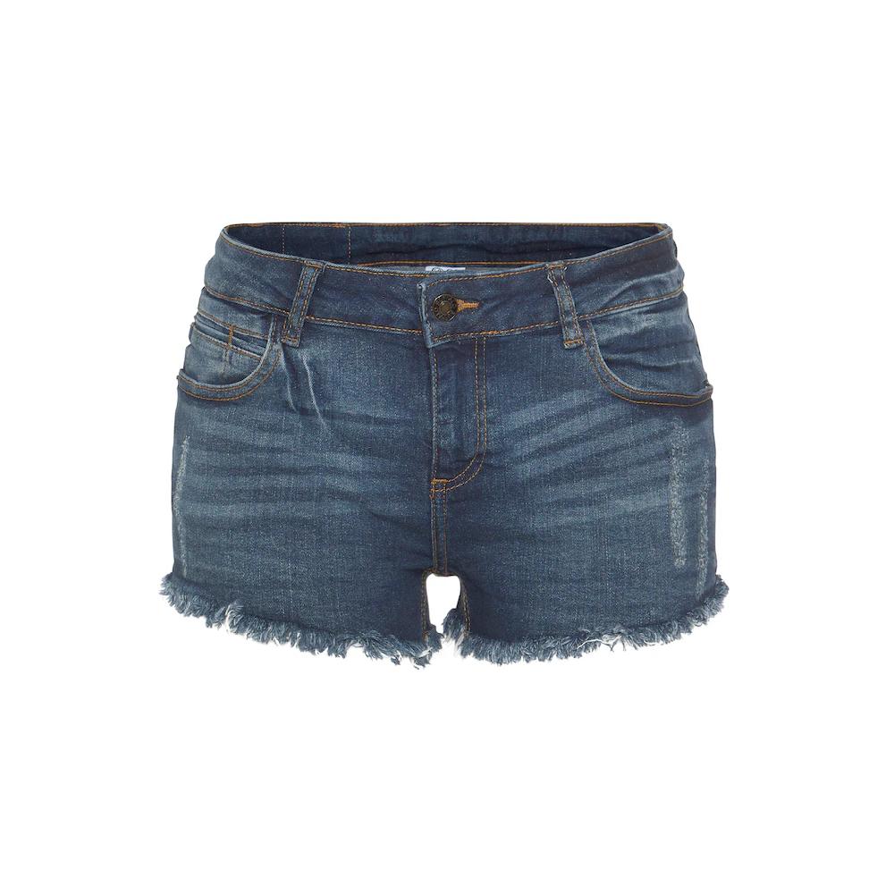Buffalo Jeanshotpants Mit Fransen Am Saum Shorts Aus Elastischer Baumwolle