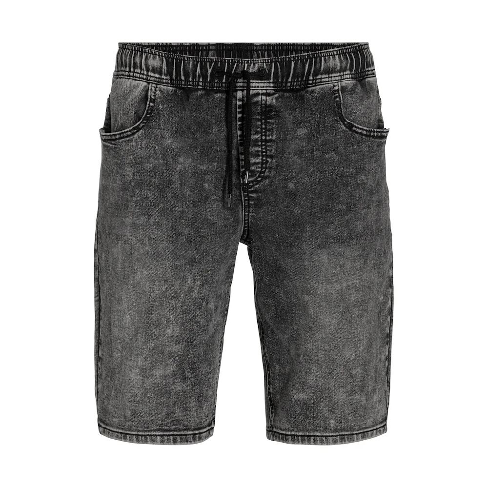 Buffalo Jeansshorts Knielang Elastische Schlupf-Bermuda Kurze Hose In Moonwashed