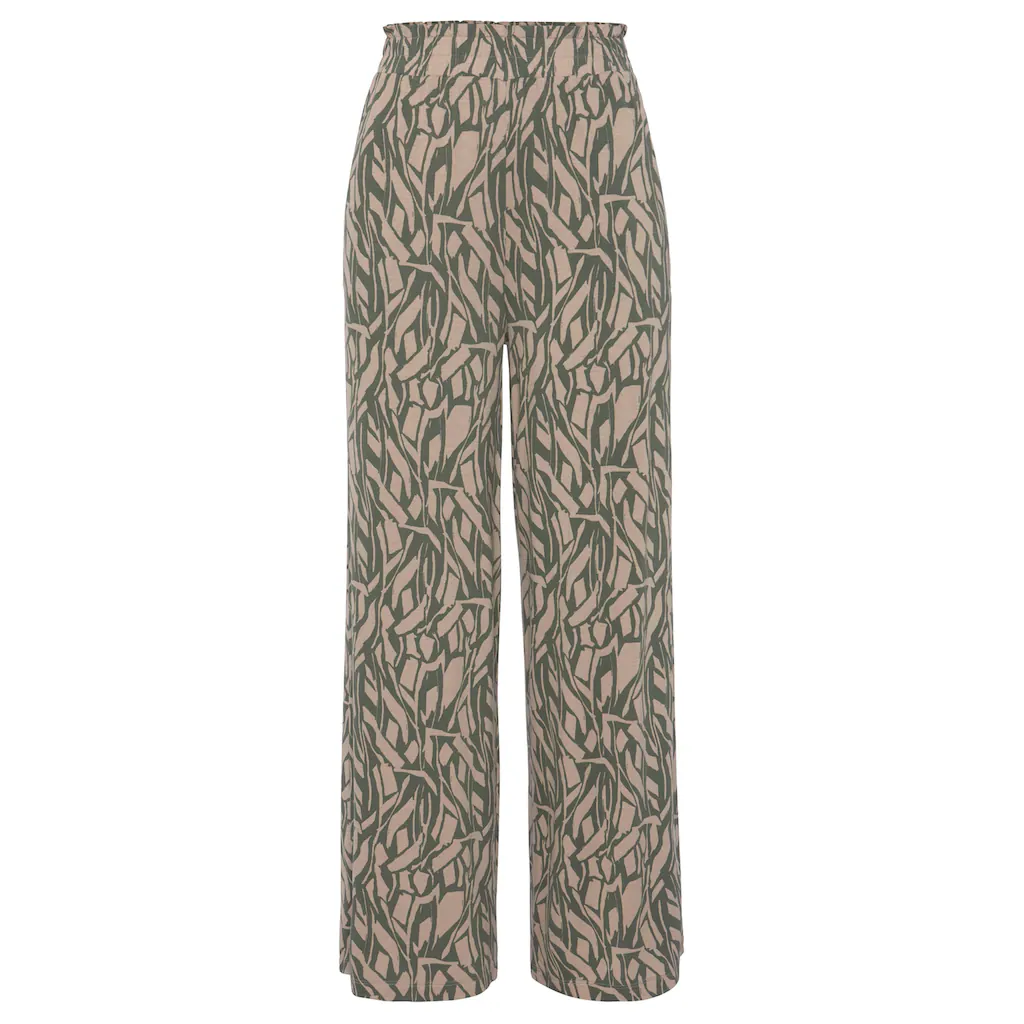 Buffalo Jerseyhose Mit Alloverdruck In Paperbag-Optik Wide-Leg