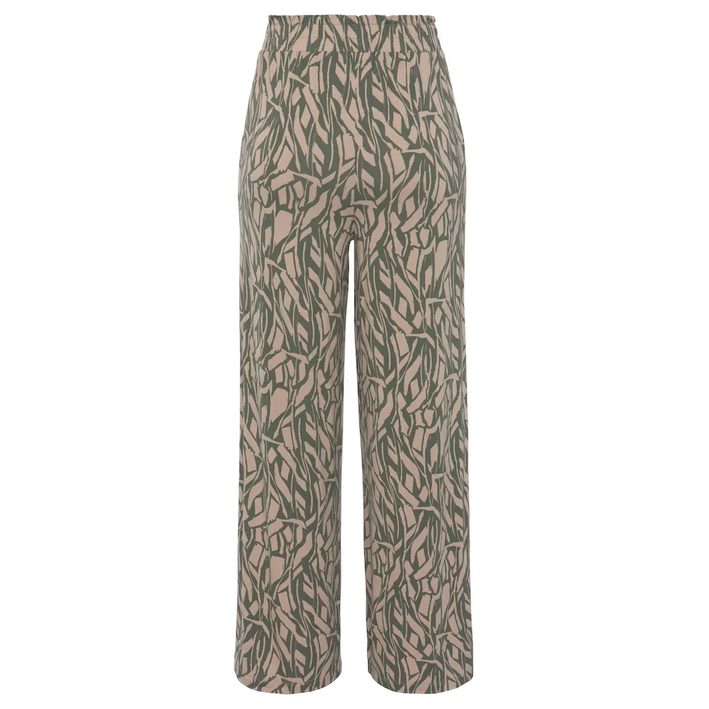 Buffalo Jerseyhose Mit Alloverdruck In Paperbag-Optik Wide-Leg