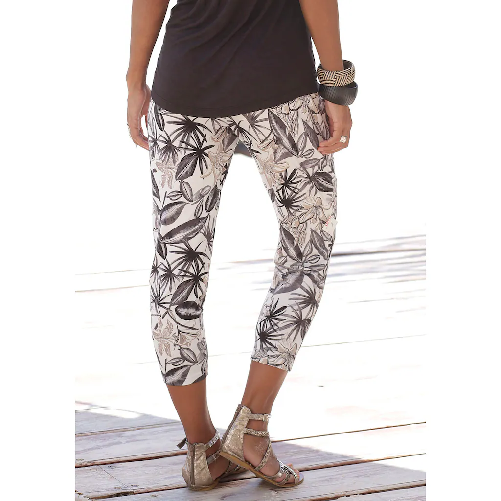 Buffalo Jerseyhose Mit Alloverdruck Und Taschen 7/8-Hose Stoffhose Elastisch