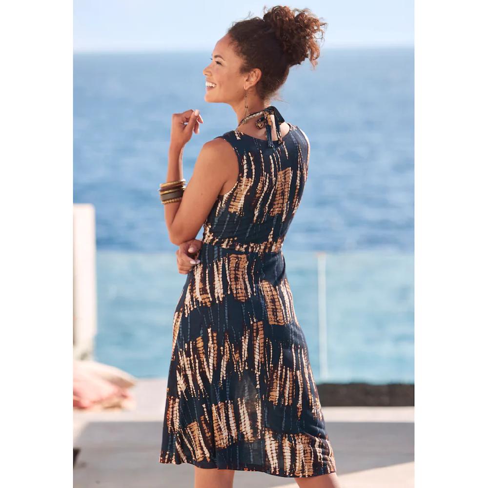 Buffalo Jerseykleid Mit Alloverdruck Und Bindeband Trägerkleid Strandkleid Sommerlich