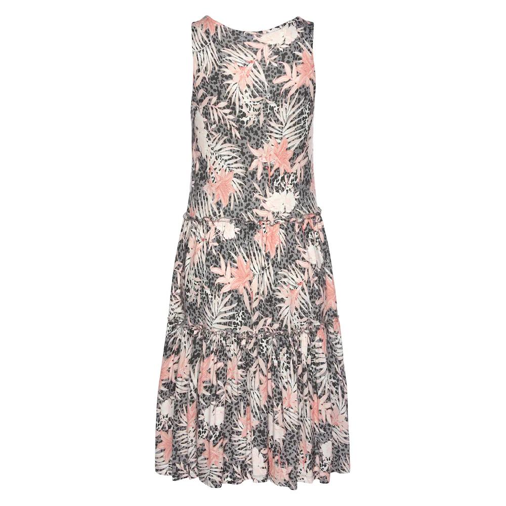 Buffalo Jerseykleid Mit Alloverdruck Und Volantrock Minikleid Sommerkleid Strandkleid