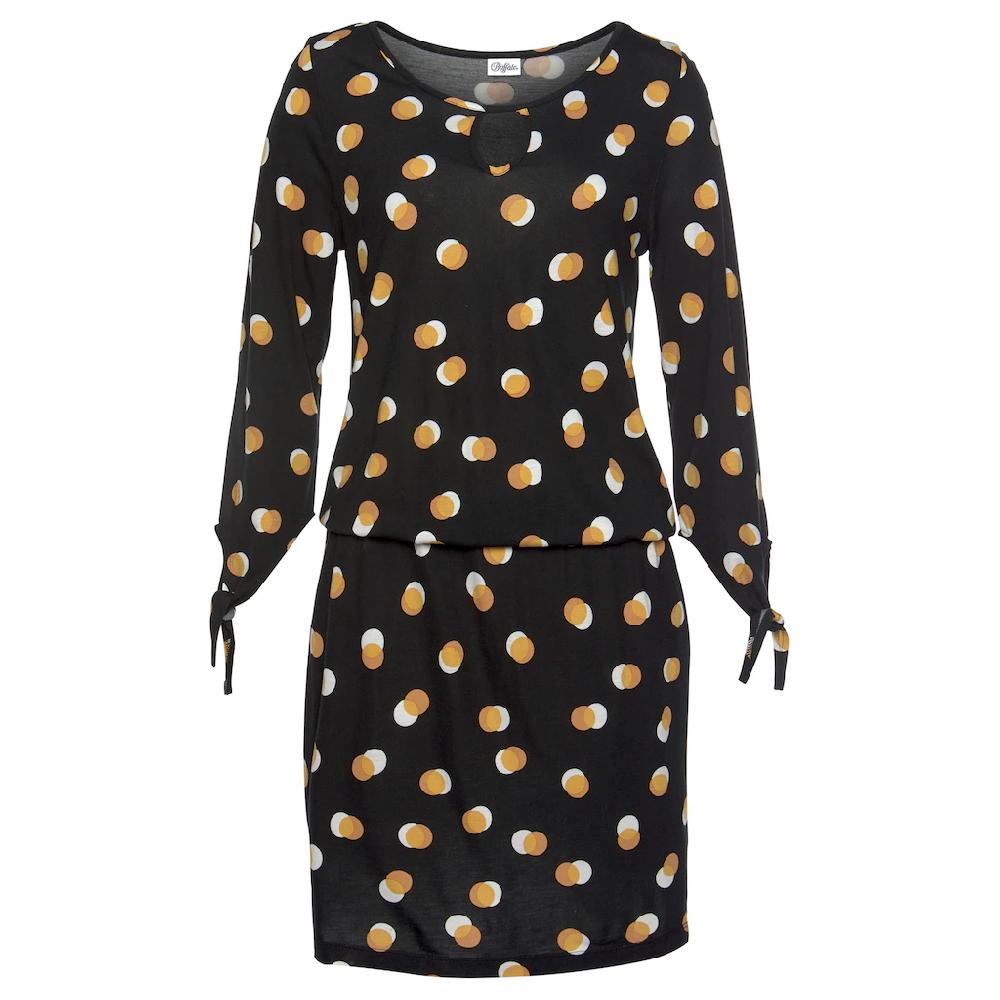 Buffalo Jerseykleid Mit Bändern Zum Knoten Kurzes Sommerkleid Mit 3/4-Ärmeln Strandkleid