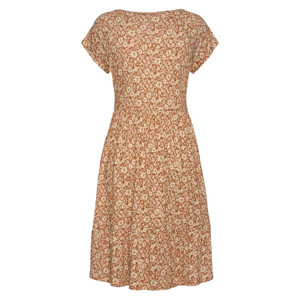 Buffalo Jerseykleid Mit Blümchenprint Und V-Ausschnitt Sommerkleid Strandkleid