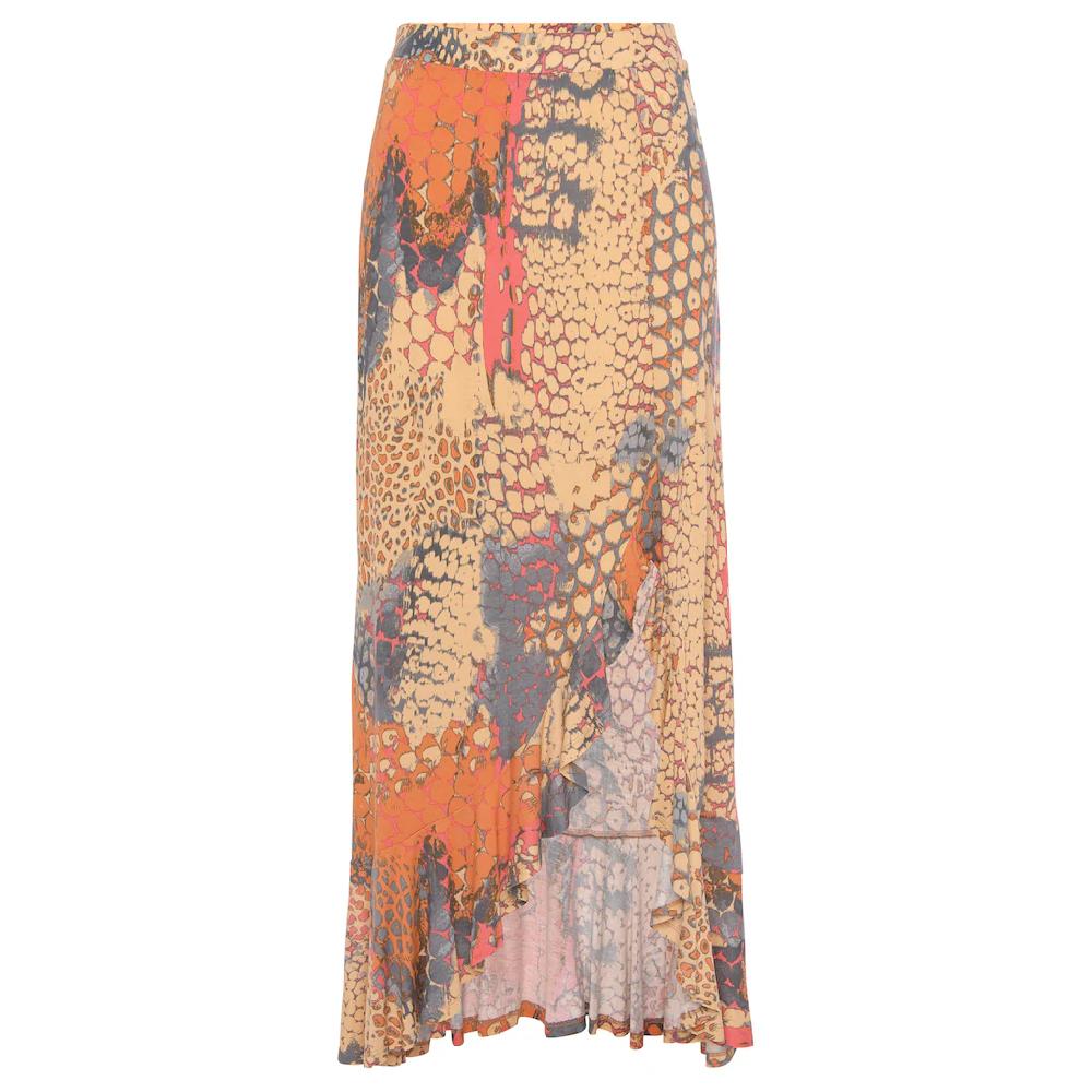 Buffalo Jerseyrock Mit Animaldruck Midirock Mit Volants Im Vokuhila-Stil Sommerrock