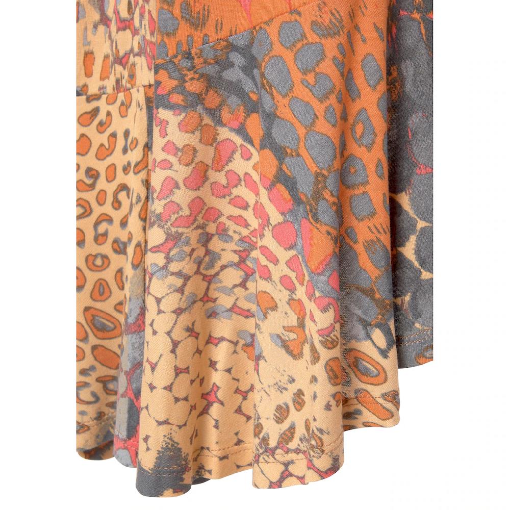 Buffalo Jerseyrock Mit Animaldruck Midirock Mit Volants Im Vokuhila-Stil Sommerrock