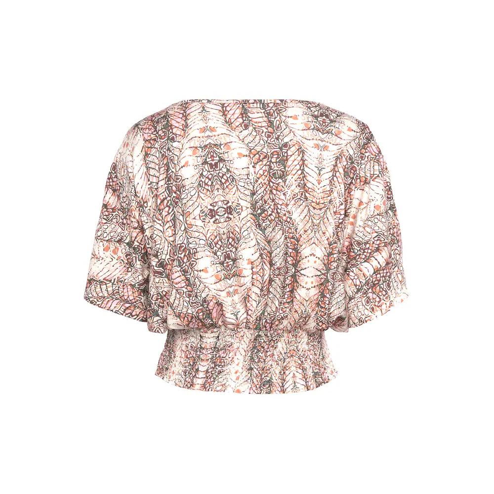 Buffalo Kurzarmshirt Mit Alloverdruck Blusenshirt Mit Leichten Volantärmeln