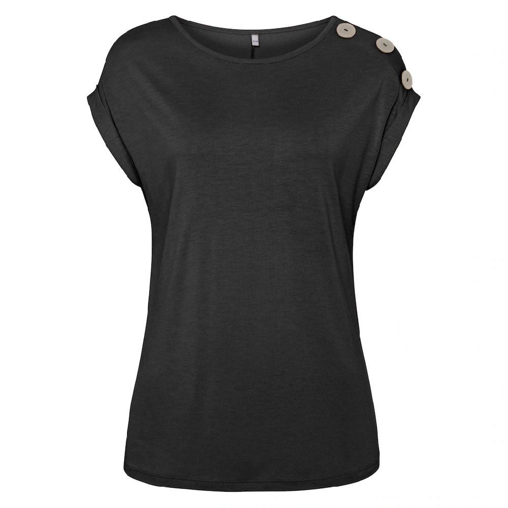 Buffalo Kurzarmshirt Mit Zierknöpfen Bequemes T-Shirt Aus Jersey Basic