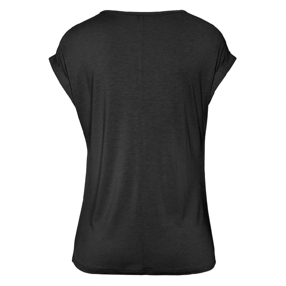 Buffalo Kurzarmshirt Mit Zierknöpfen Bequemes T-Shirt Aus Jersey Basic