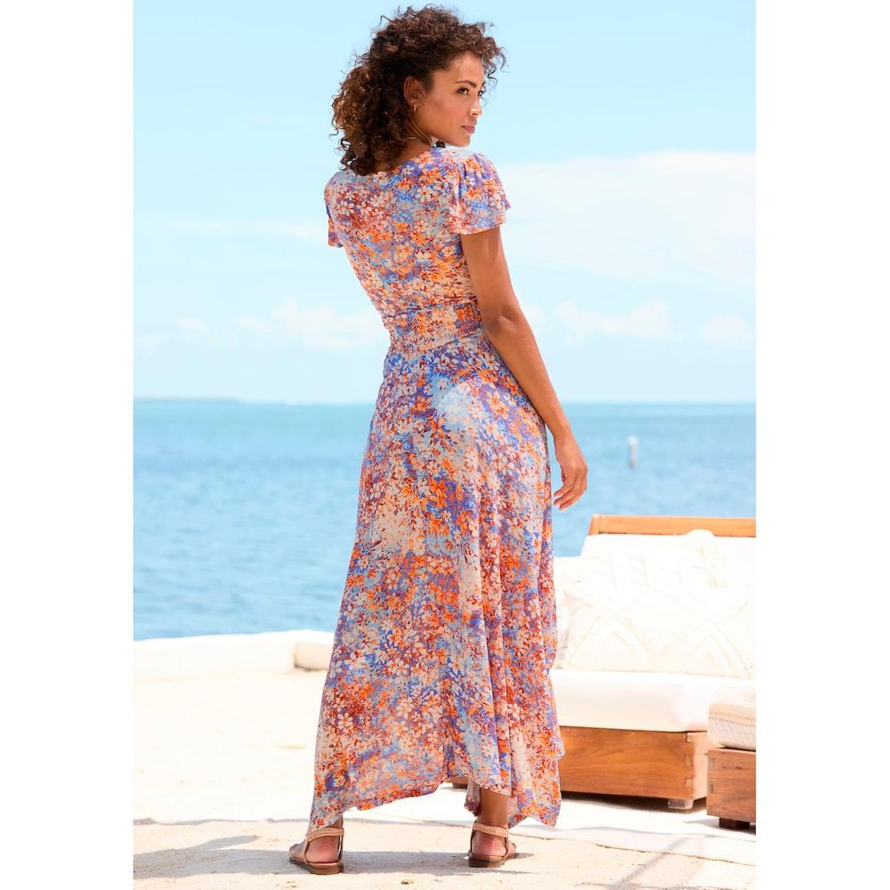 Buffalo Maxikleid Mit Asymmetrisch Fallendem Saum Sommerkleid Mit Alloverprint
