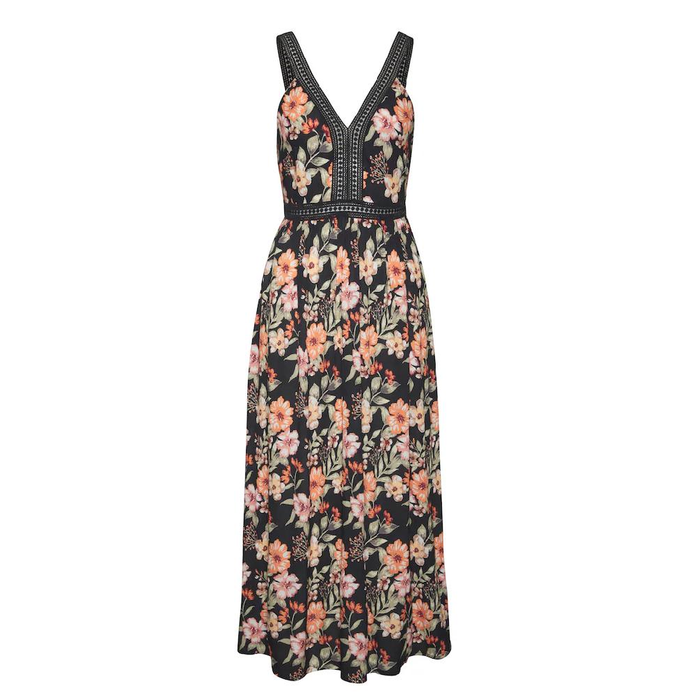 Buffalo Maxikleid Mit Blumenmuster Und Spitze