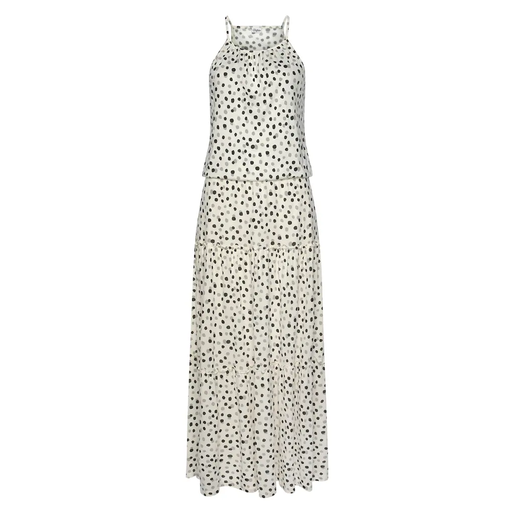 Buffalo Maxikleid Mit Pünktchendruck Fließendes Sommerkleid Jerseykleid