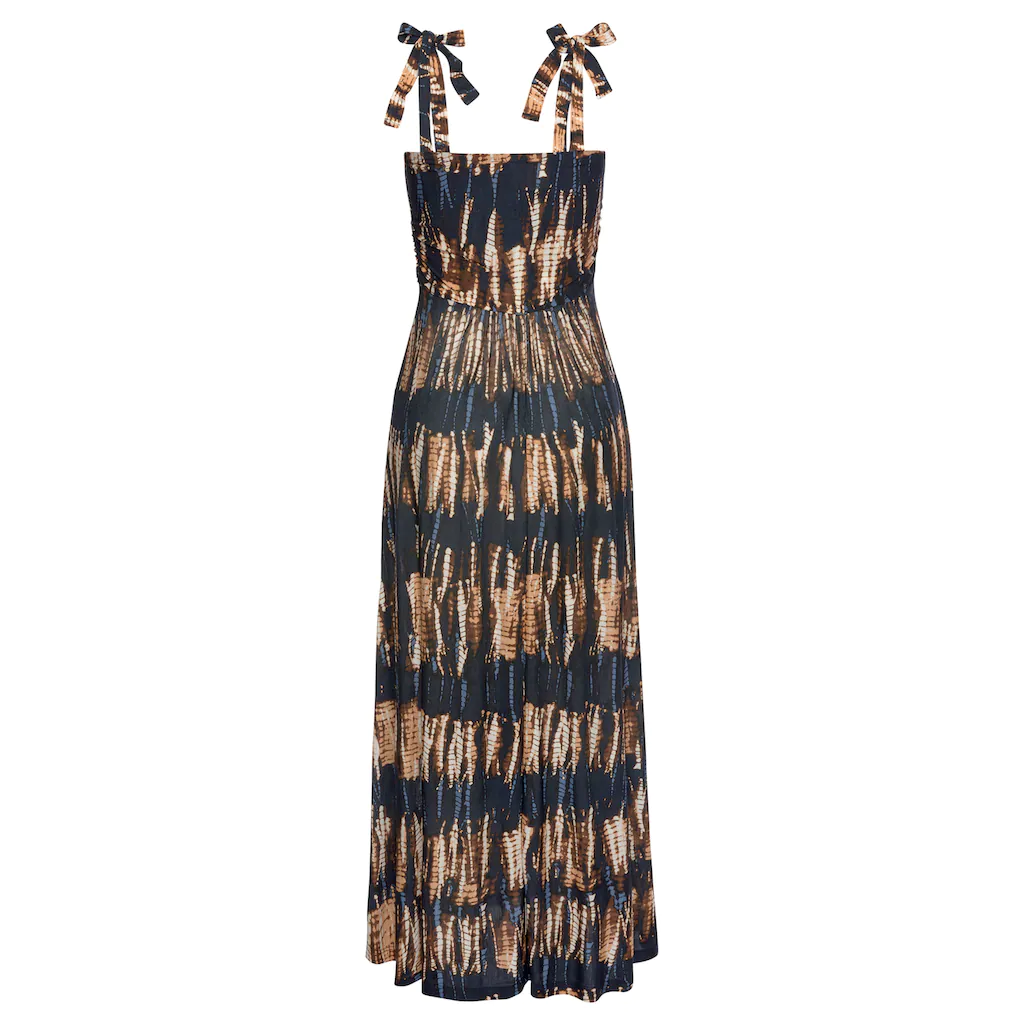 Buffalo Maxikleid Mit Trägern Zum Knoten Im Alloverprint Sommerkleid Strandkleid