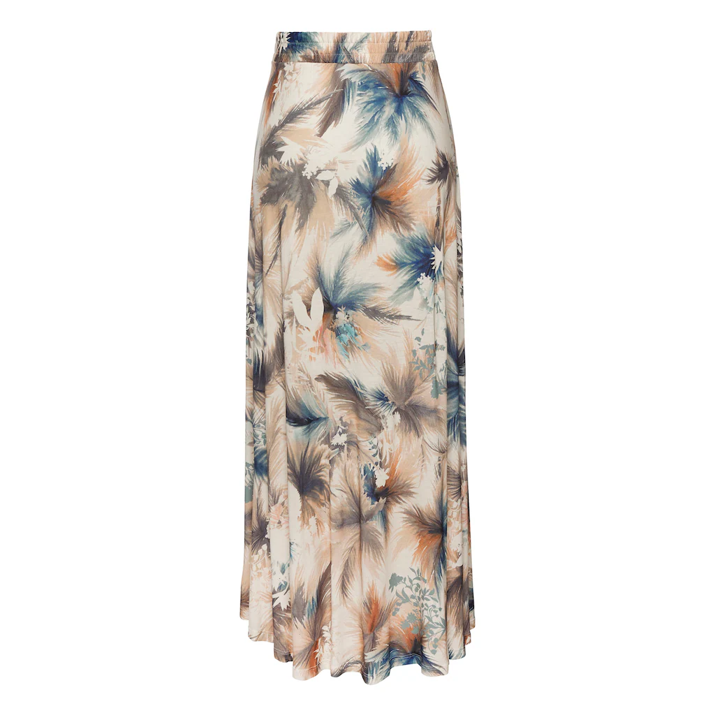 Buffalo Maxirock Aus Viskosejersey Langer Sommerrock Mit Alloverdruck Und Schlitz