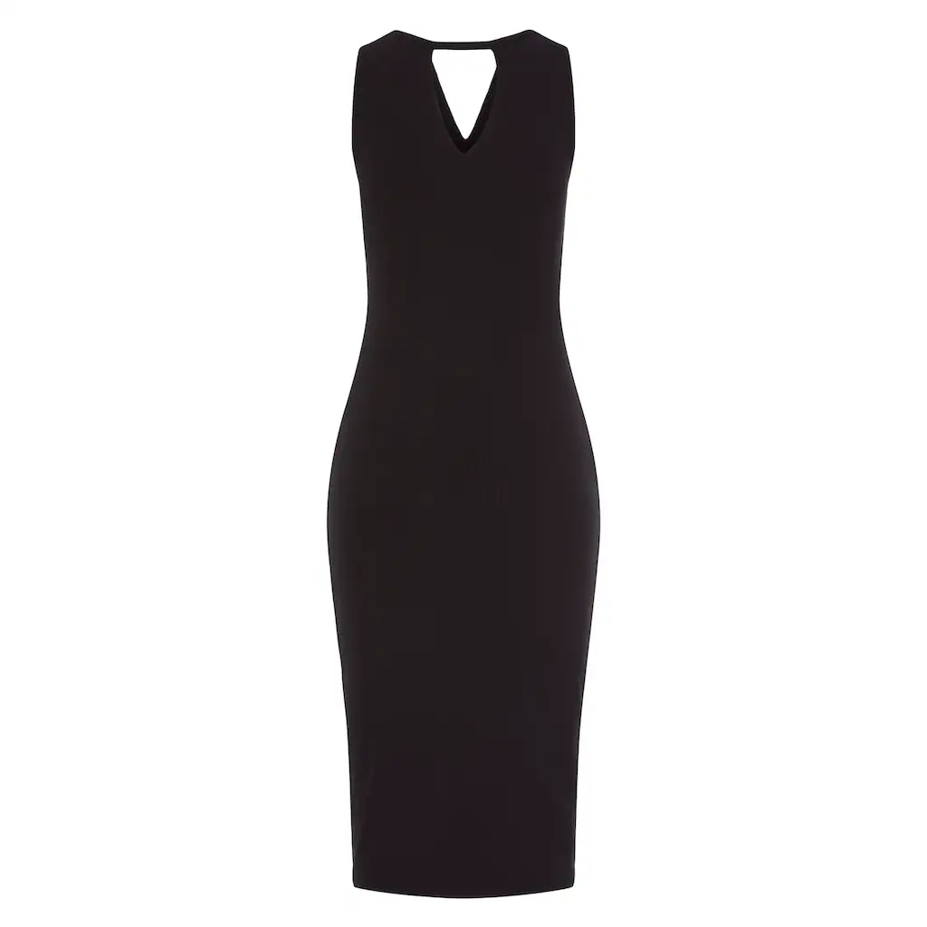 Buffalo Midikleid Aus Weicher Rippware Mit Cut-Out Am Ausschnitt Sommerkleid