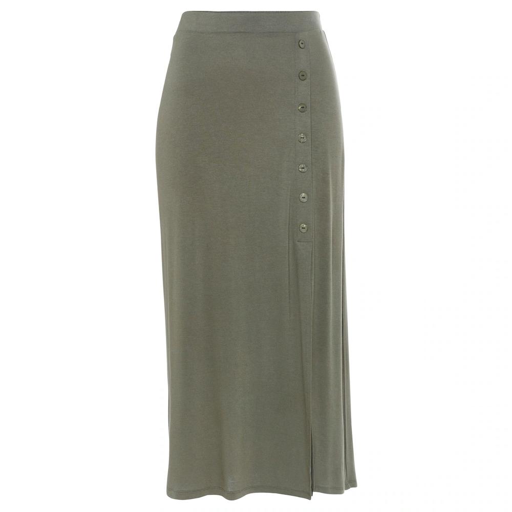 Buffalo Midirock Mit Schlitz Und Zierknopfleiste Elastischer Jerseyrock Strandrock