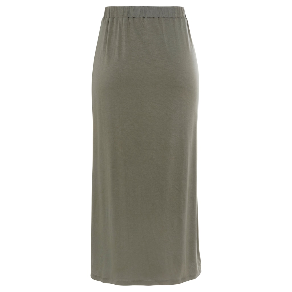 Buffalo Midirock Mit Schlitz Und Zierknopfleiste Elastischer Jerseyrock Strandrock