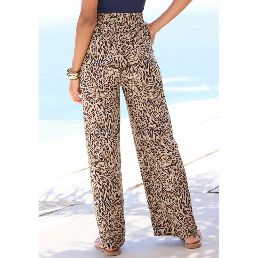 Buffalo Palazzohose Aus Gewebter Viskose Stoffhose Mit Taschen Und Gürtel Sommerhose