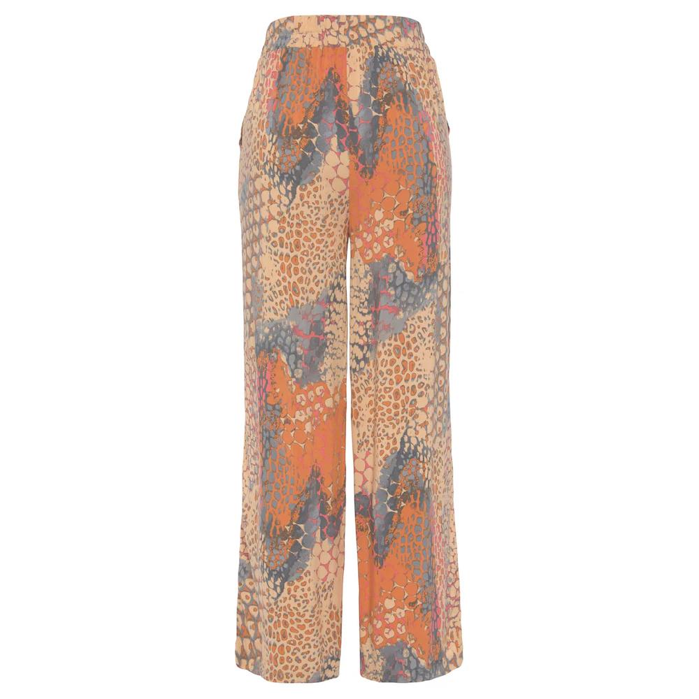 Buffalo Palazzohose (mit Bindegürtel) Mit Animalprint Und Elastischem Bund Schlupfhose Stoffhose