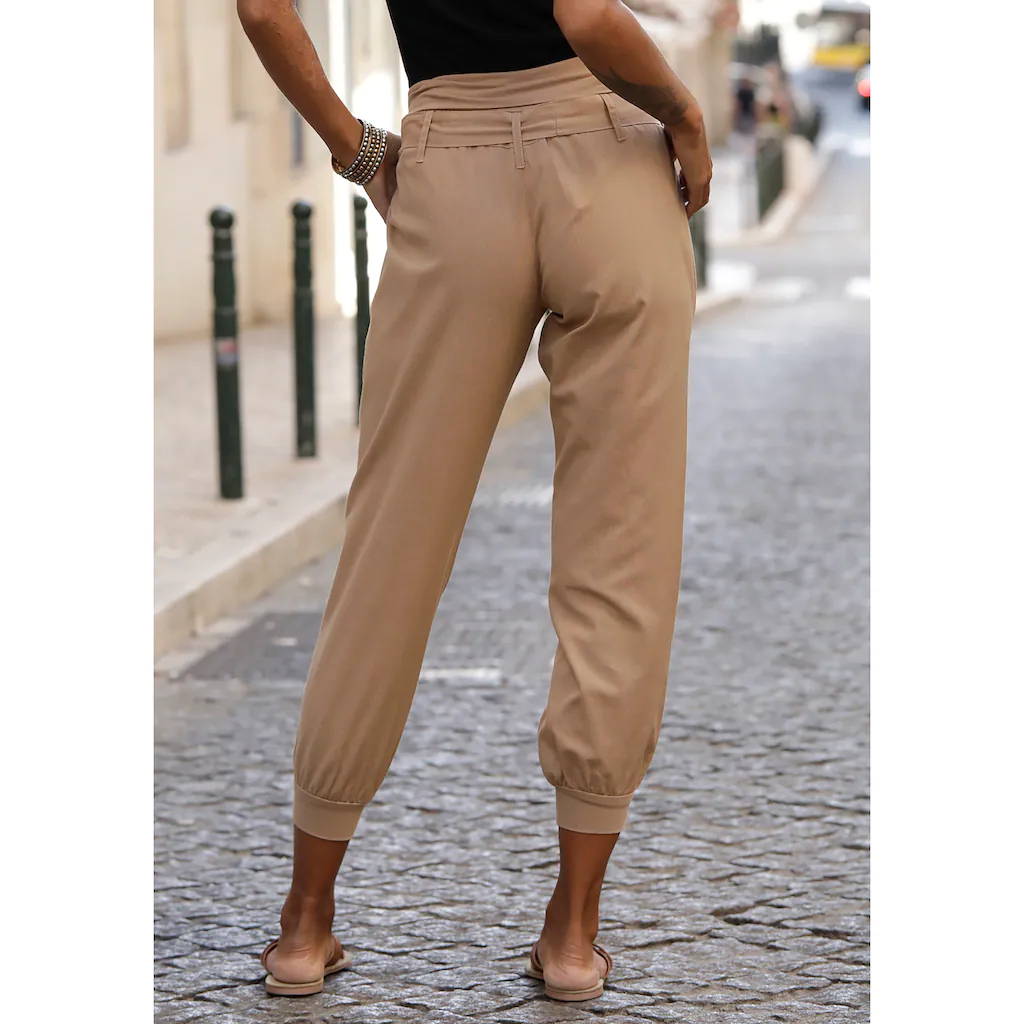 Buffalo Strandhose Aus Leinen-Mix Leinenhose Sommerhose Strandmode