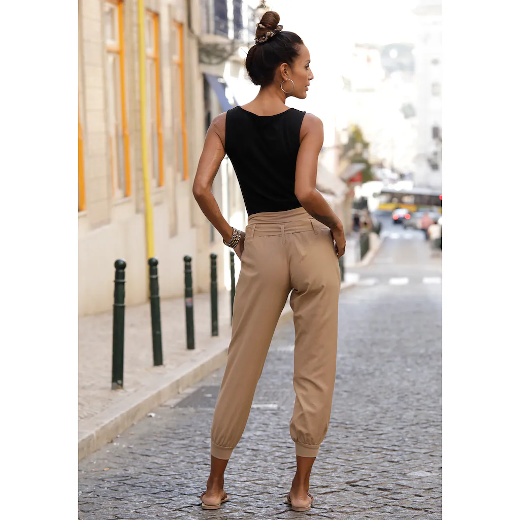 Buffalo Strandhose Aus Leinen-Mix Leinenhose Sommerhose Strandmode