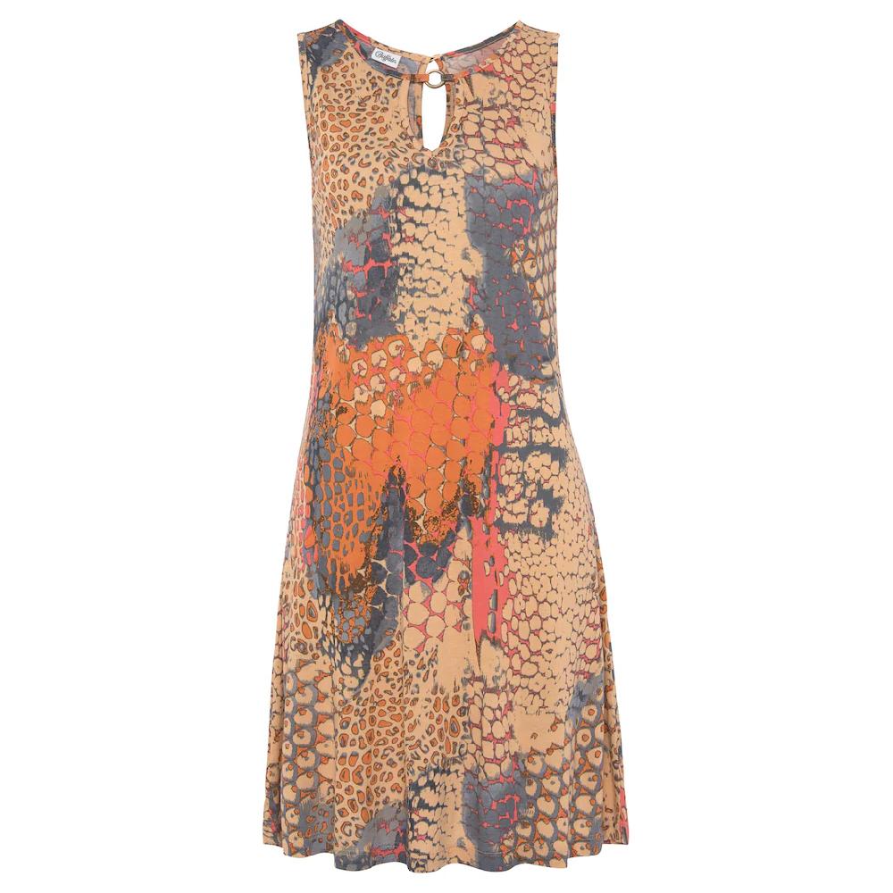 Buffalo Strandkleid Mit Animaldruck Kurzes Sommerkleid Mit Zieraccessoire