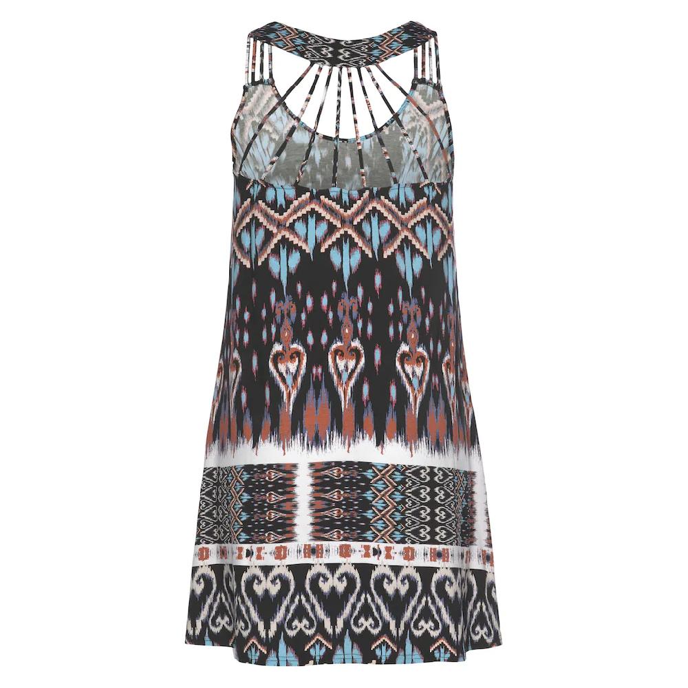 Buffalo Strandkleid Mit Besonderem Trägerdesign Und Ethnoprint Minikleid Sommerkleid