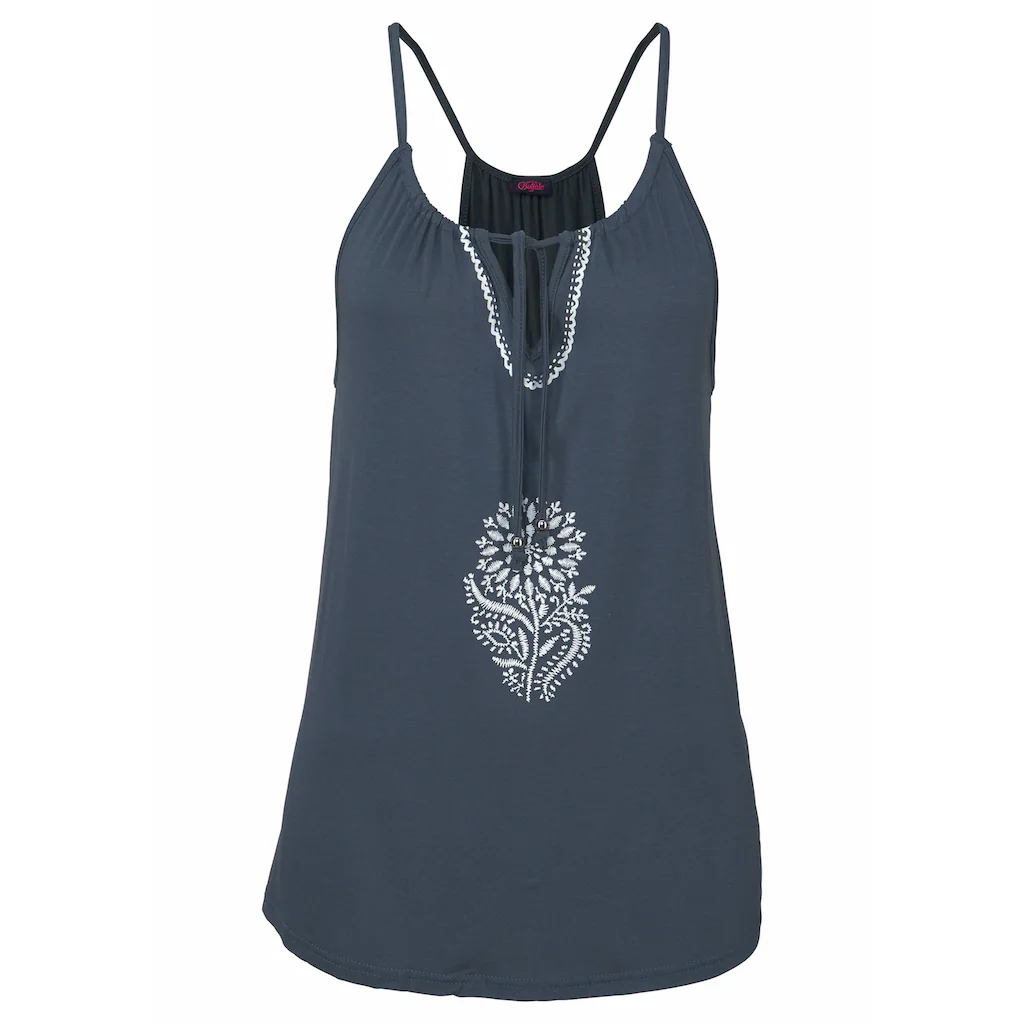 Buffalo Strandtop Mit Druck In Stickereioptik Spaghettiträger Damentop Leger