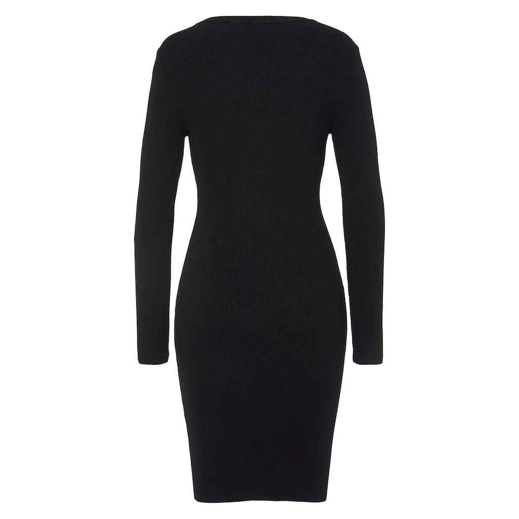 Buffalo Strickkleid Mit V-Ausschnitt Und Zierknöpfen Figurbetont Casual-chic