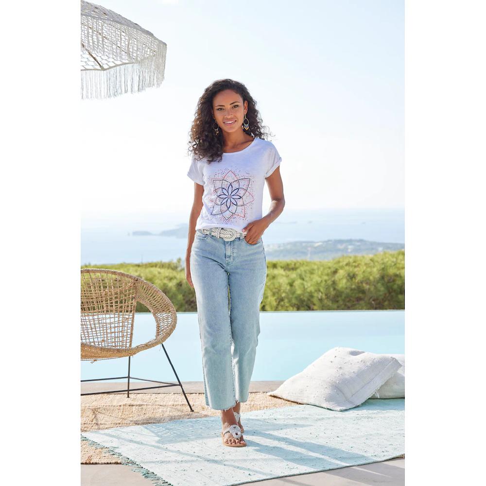 Buffalo T-Shirt »mit Modischem Frontdruck« Aus Weicher Baumwoll-Qualität