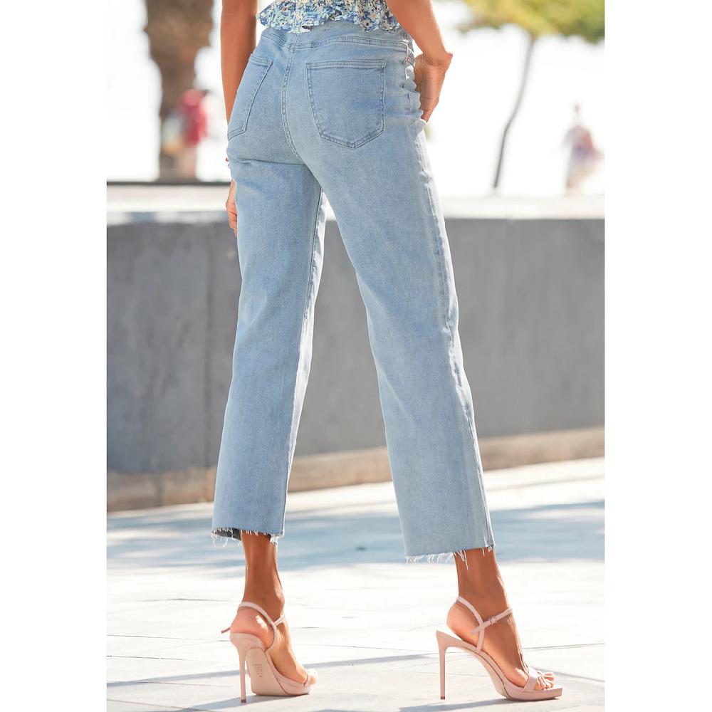 Buffalo Weite Jeans Mit Leicht Ausgefranstem Beinabschluss Culotte Jeans In 7/8-Länge
