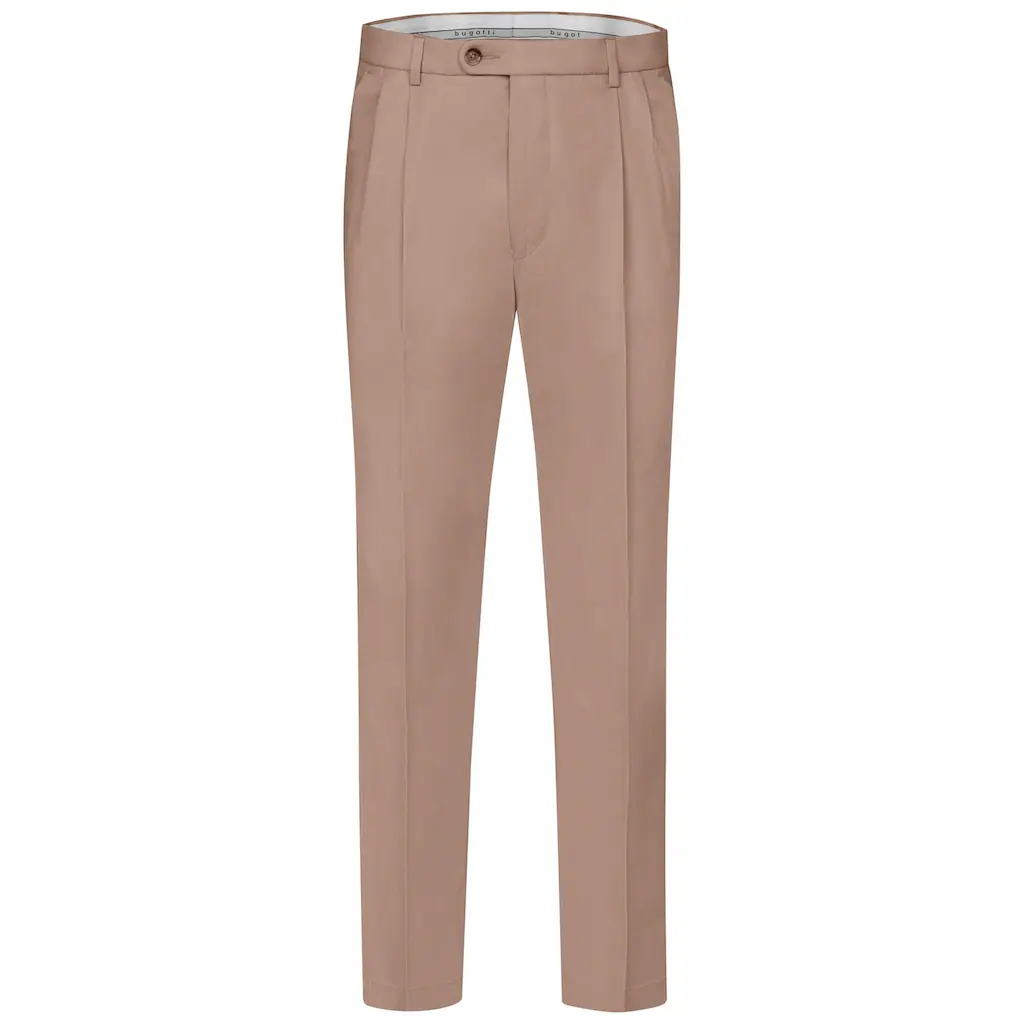 Bugatti Bundfaltenhose Mit Satin-Stretch