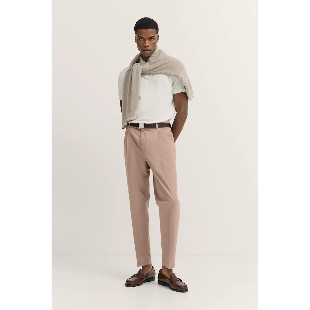 Bugatti Bundfaltenhose Mit Satin-Stretch