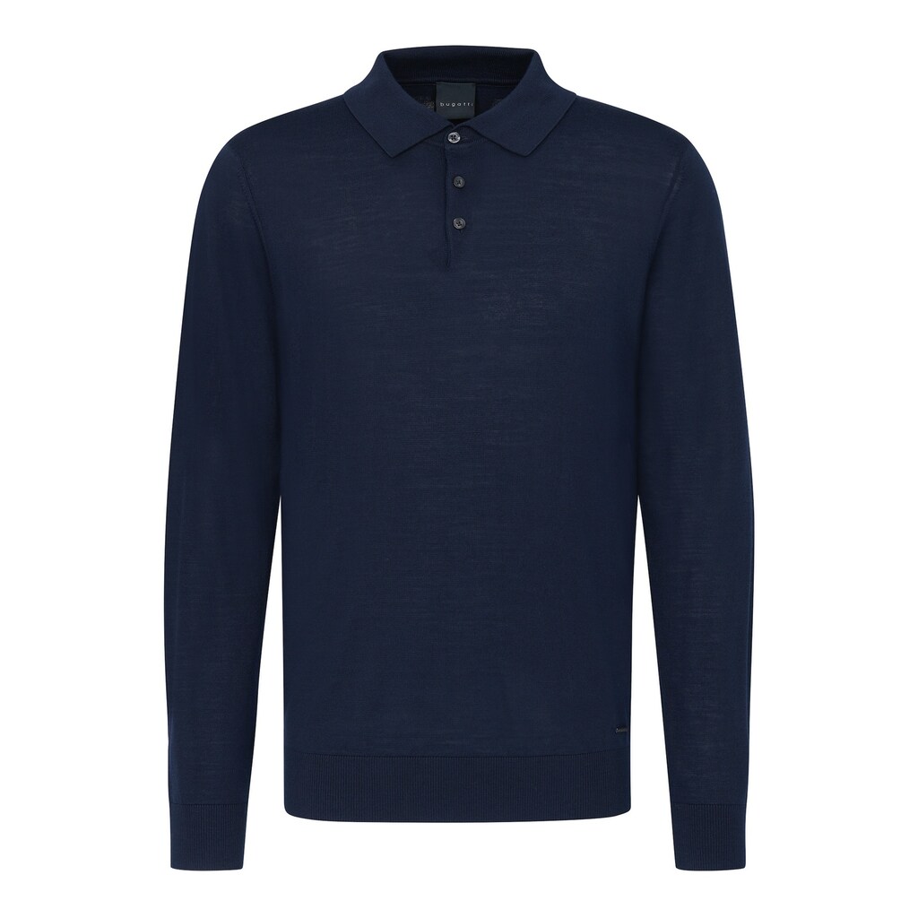 Bugatti Langarm-Poloshirt In Moderner Optik ▷ Für
