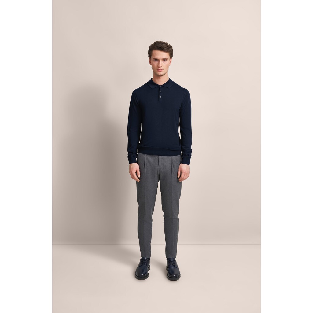 Bugatti Langarm-Poloshirt In Moderner Optik ▷ Für