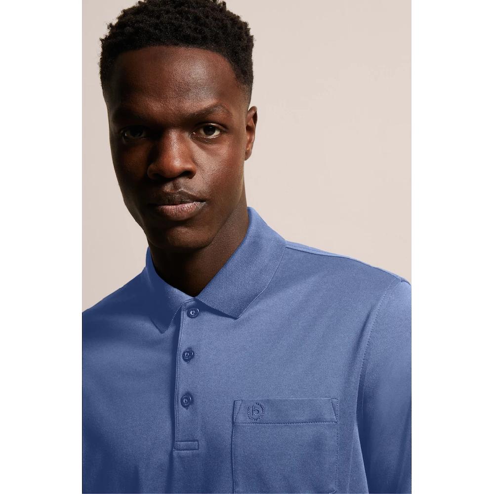 Bugatti Langarm-Poloshirt Mit Feiner Zweifarbiger Strukturoptik ▷ Kaufen