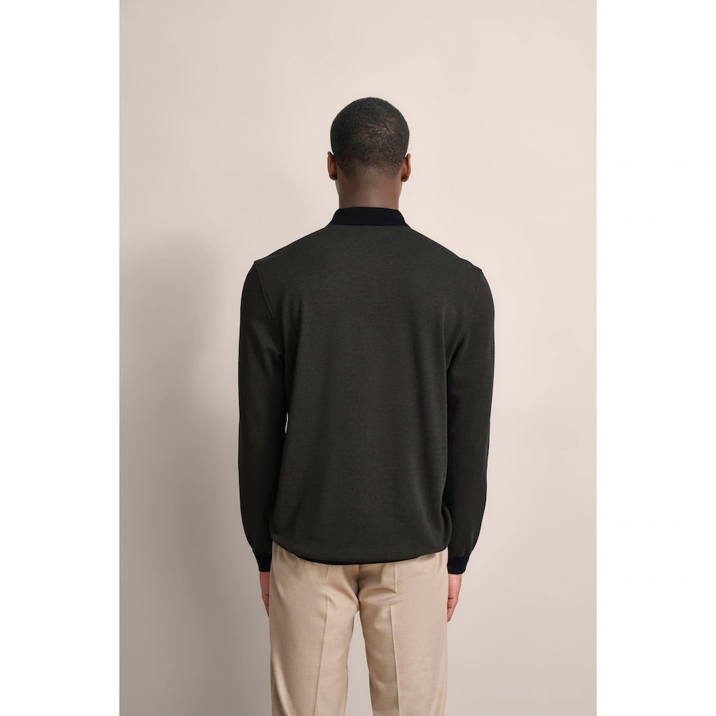 Bugatti Langarm-Poloshirt Mit Strukturkragen ▷ Bestellen
