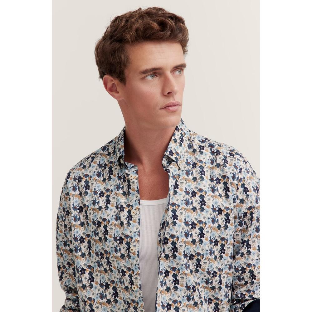 Bugatti Langarmhemd Mit Button-Down-Kragen