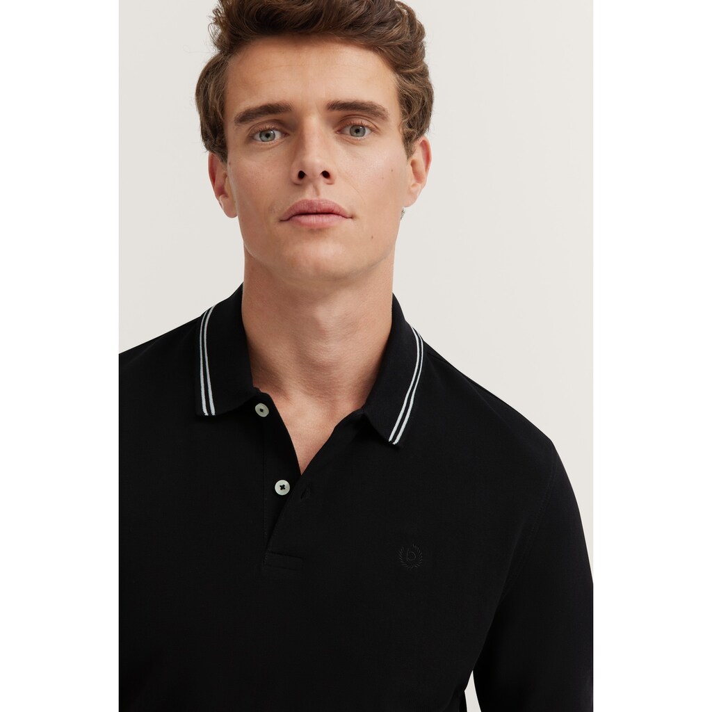Bugatti Poloshirt Mit Kontraststreifen Und Bruststickerei