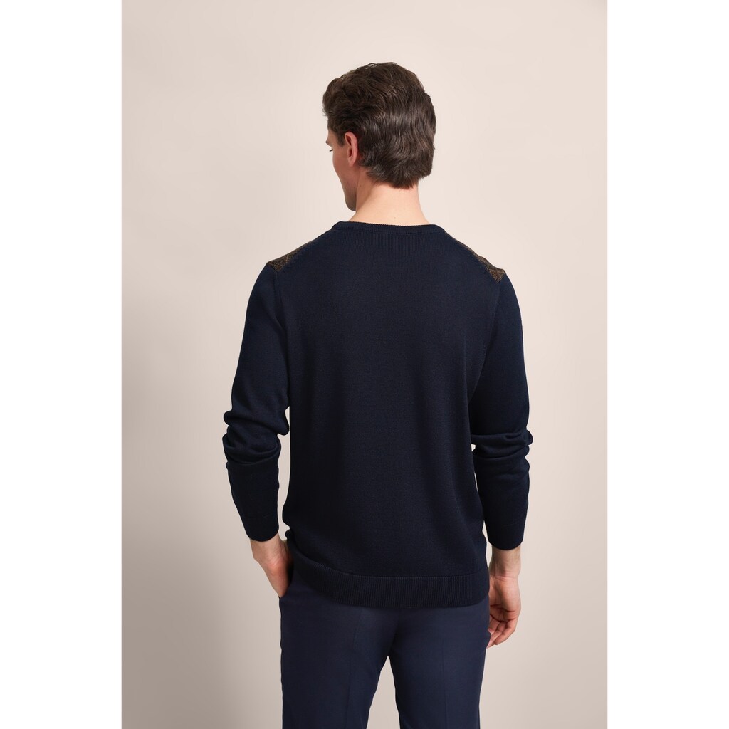 Bugatti Strickpullover Mit 2-farbigem Rautenmuster ▷ Für