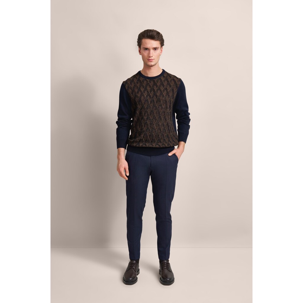 Bugatti Strickpullover Mit 2-farbigem Rautenmuster ▷ Für