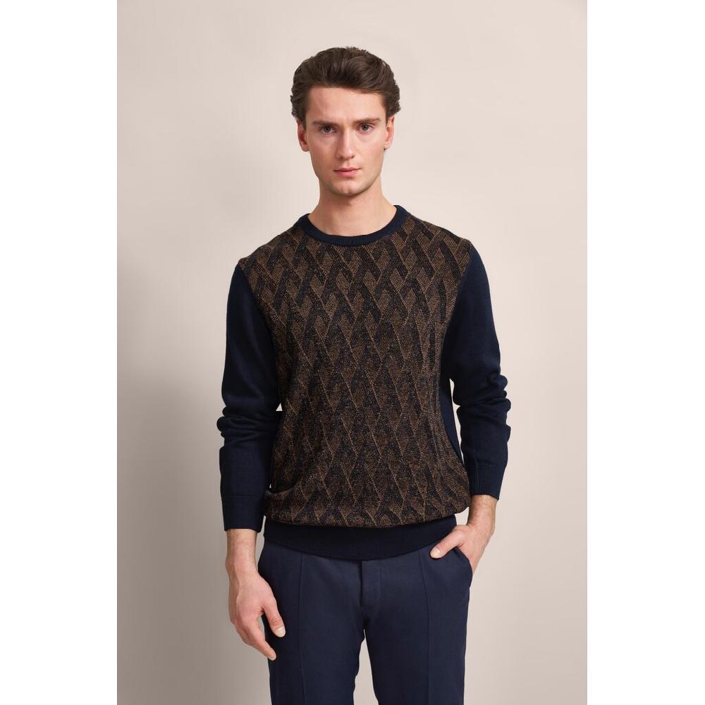 bugatti Strickpullover mit 2-farbigem Rautenmuster ▷ für