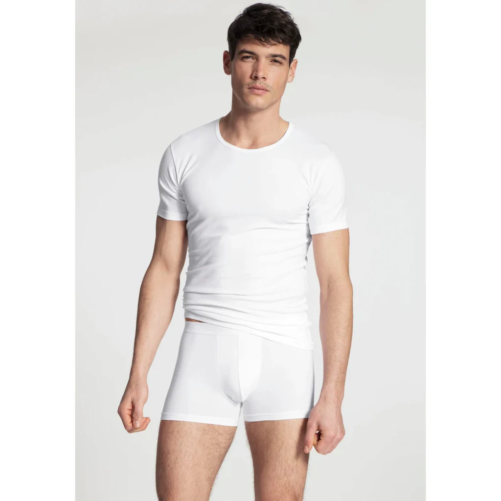 CALIDA T-Shirt »Natural Benefit« (2er Pack) Mit Rundhals-Ausschnitt Und Perfekte Passform