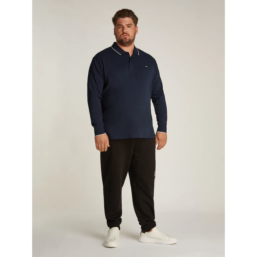 Calvin Klein Big&Tall Langarm-Poloshirt »BT_STRETCH PIQUE TIPPING LS POLO« In Großen Größen Mit Logopatch ▷ Bestellen